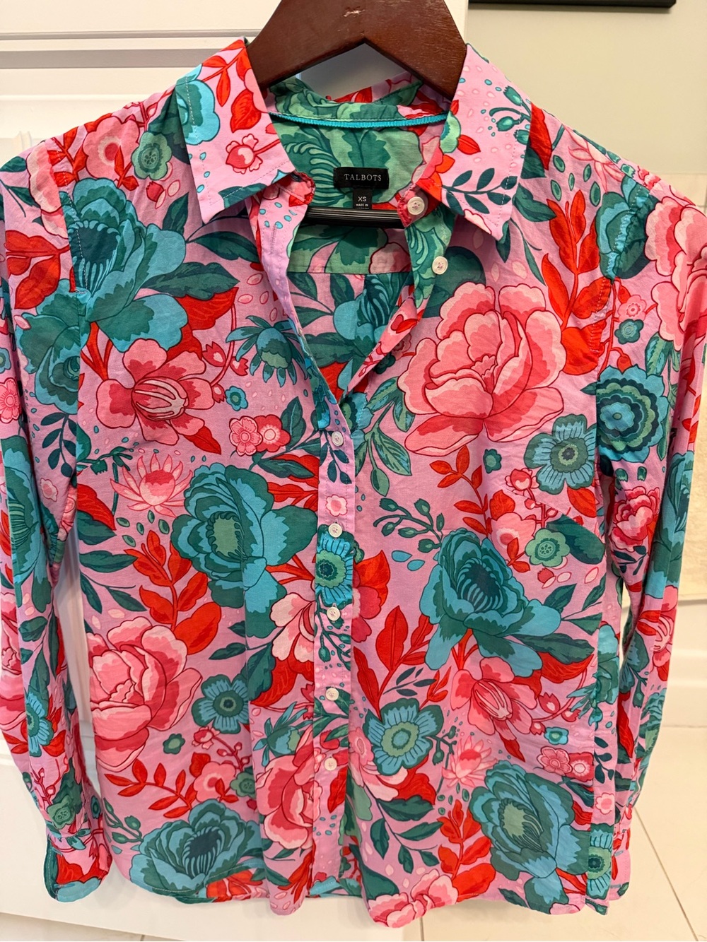 Talbots Pink Floral Button-Up Shirt - Picture 4 of 6